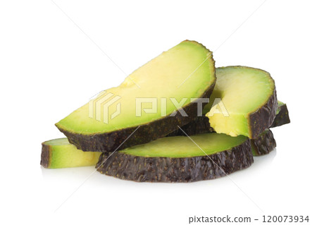 avocado piece pile isolated on white background 120073934