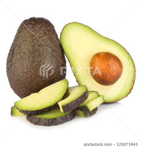 avocado slice isolated on white background avocado slice isolated on white background 120073943