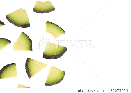 avocado piece texture isolated on white background 120073954