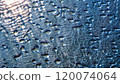 macro photo of the surface of the water covered with solar water top view 120074064