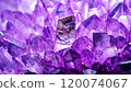 macro photo of violet crystals with glass texture 120074067