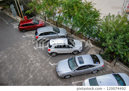 Car parking, view from above. 120074492