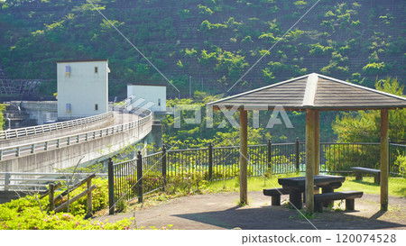 Scenery of Morimachi, Shuchi District, Shizuoka Prefecture (rest area at Otagawa Dam) 120074528