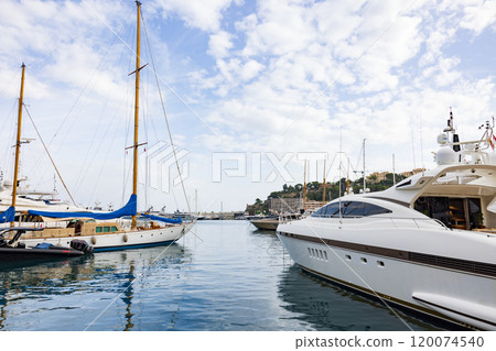 Monaco harbour with luxury yachts Monaco harbour with luxury yachts 120074540