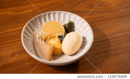 Oden served in a Japanese dish Oden served in a Japanese dish 120074809