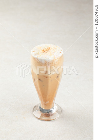 Glass of iced coffee shake with milk 120074919