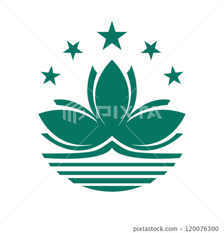澳門國旗符號五角星與蓮花 120076300