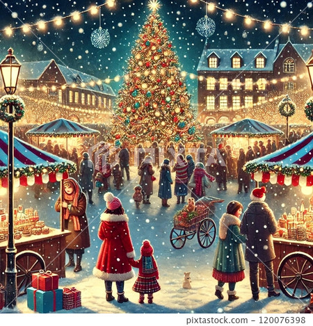 The hustle and bustle of the Christmas market The hustle and bustle of the Christmas market 120076398