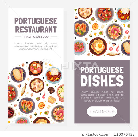 Portuguese Dishes and Main Courses Banner Design Vector Template Portuguese Dishes and Main Courses Banner Design Vector Template 120076435