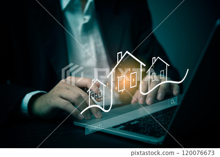 Real estate concept business, home insurance and real estate protection. Buy and sell houses and online commercial enterprises, residential realty assets.on a virtual screen Real estate concept business, home insurance and real estate protection. Buy and sell houses and online commercial enterprises, residential realty assets.on a virtual screen 120076673