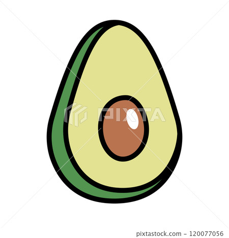 Avocado cut icon Avocado cut icon 120077056