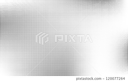 Halftone gradient. Dotted gradient, smooth dots spraying and halftones dot background. Vector geometric pattern 120077264
