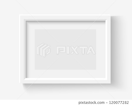 White Blank Picture Frame. Photo frame mockup isolated on white background. Graphic style template. Vector illustration White Blank Picture Frame. Photo frame mockup isolated on white background. Graphic style template. Vector illustration 120077282