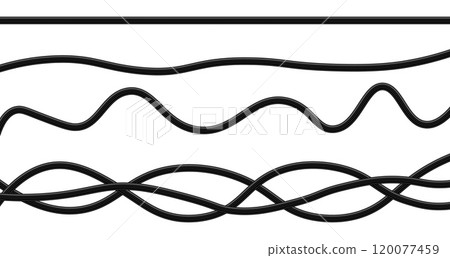 3D Isolated Electric Cable Illustration for Technology, Network, Power Supply, Data Communication, and Industrial Design 120077459