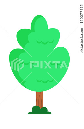 Cartoon trees. Green tree vector illustration. Doodle wood plant 120077515