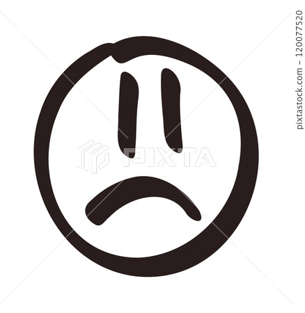 Hand drawn smile. Doodle emotion face. Freehand vector cute emoticon 120077520