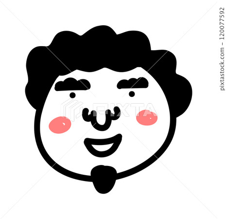 Doodle man faces. Cartoon portrait of characters. vector illustration Doodle man faces. Cartoon portrait of characters. vector illustration 120077592