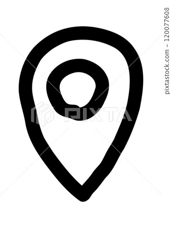 Doodle map pin, hand drawn navigation, sign location. Set isolated on white background. Doodle map pin, hand drawn navigation, sign location. Set isolated on white background. 120077608
