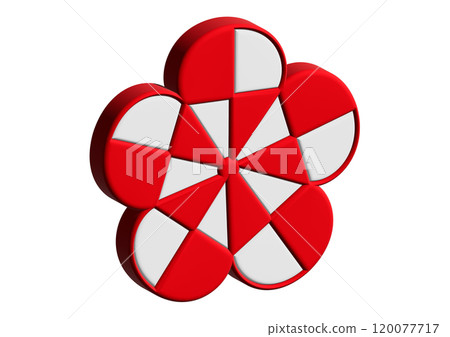 Checkered plum blossom 3D icon material | Traditional and gorgeous red and white Japanese motif illustration Checkered plum blossom 3D icon material | Traditional and gorgeous red and white Japanese motif illustration 120077717