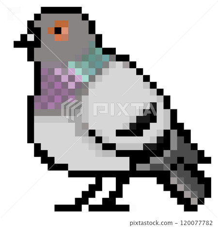 像素藝術動物插圖岩鴿（Hainihiki） 120077782