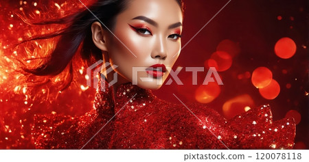Fiery red glamour with fierce energy 120078118