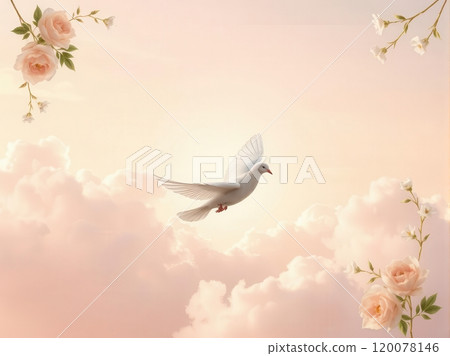 Elegant funeral flyer background with space for heartfelt messages 120078146
