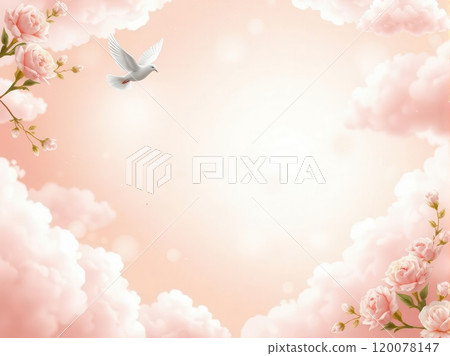 Elegant funeral flyer background with space for heartfelt messages 120078147