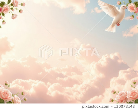 Elegant funeral flyer background with space for heartfelt messages 120078148