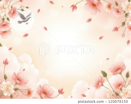 Elegant funeral flyer background with space for heartfelt messages 120078150