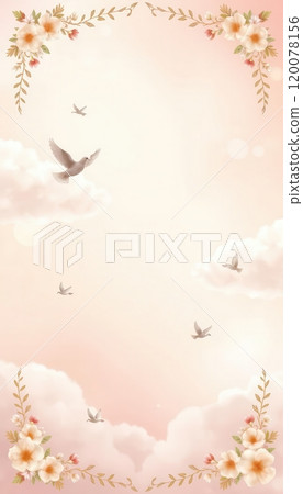 Elegant funeral flyer background with space for heartfelt messages 120078156