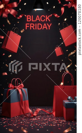 Modern Black Friday background ready for product placement Modern Black Friday background ready for product placement 120078180
