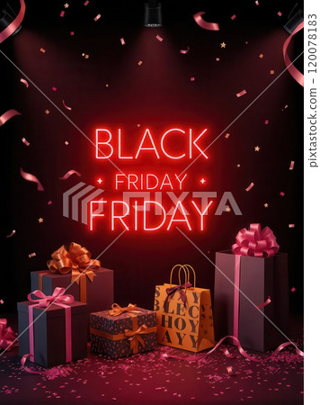 Modern Black Friday background ready for product placement 120078183