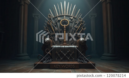 Vintage Key Throne: Symbol of the SEO Keyword Battle Vintage Key Throne: Symbol of the SEO Keyword Battle 120078214