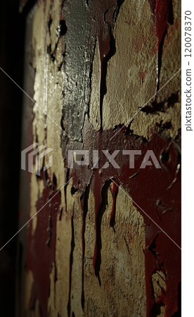 Decaying and stained wall, an eerie backdrop for horror scenes. Decaying and stained wall, an eerie backdrop for horror scenes. 120078370