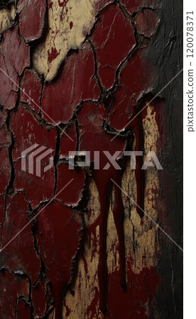 Decaying and stained wall, an eerie backdrop for horror scenes. Decaying and stained wall, an eerie backdrop for horror scenes. 120078371