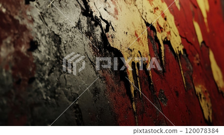 Decaying and stained wall, an eerie backdrop for horror scenes. Decaying and stained wall, an eerie backdrop for horror scenes. 120078384