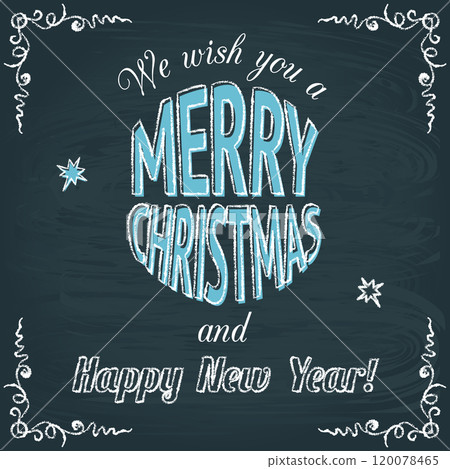 Merry Christmas chalkboard greeting card 120078465