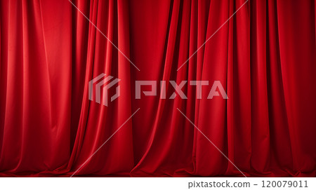 Theater stage background with drawn curtains 120079011