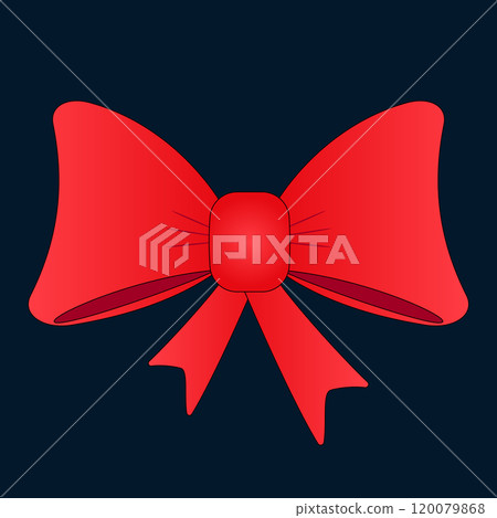 Red Christmas Bow Vector Illustration 120079868