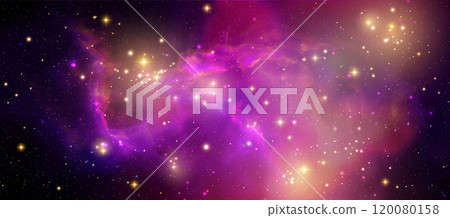 Space vector background with realistic nebula and shining stars. Magic colorful galaxy with stardust 120080158