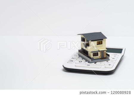 帶計算器的抵押貸款圖像和獨立式住宅模型 120080928