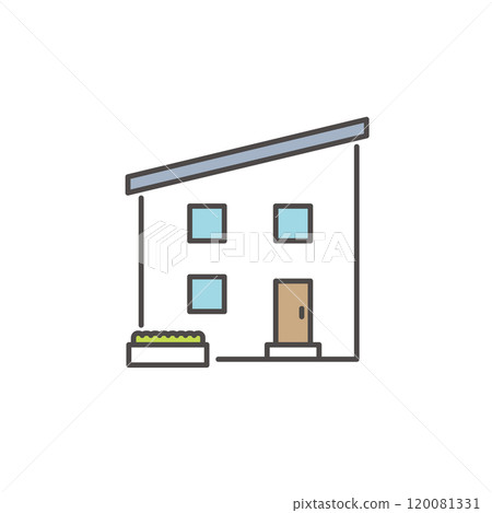 簡單和現代住房圖標的向量圖解 120081331