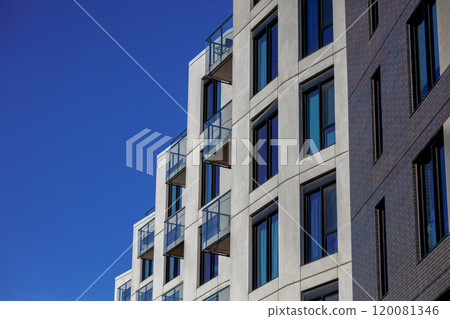 Modern Residential Building Facade with Balconies 120081346