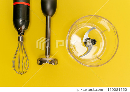 Various kitchen tools arranged neatly for culinary preparation Various kitchen tools arranged neatly for culinary preparation 120081560