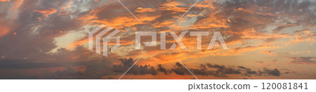 Beautiful sunset sky panoramic skyline horizon travel background 120081841
