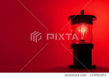 Dramatic Lighthouse Amidst Stormy Waves and Dark Skies at Night. Ai generative 120082952