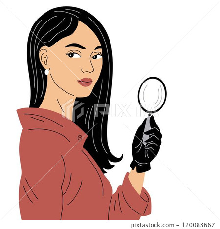 Beautiful young woman detective Beautiful young woman detective 120083667