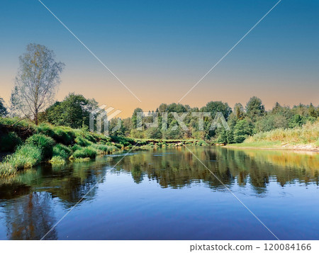 Upper reaches of the Volga river in Russia Upper reaches of the Volga river in Russia 120084166