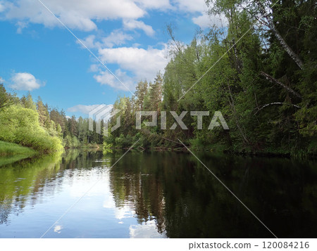 Upper reaches of the Volga river in Russia Upper reaches of the Volga river in Russia 120084216