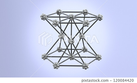 Crystal Lattice Zinc 3D Illustration. 120084420
